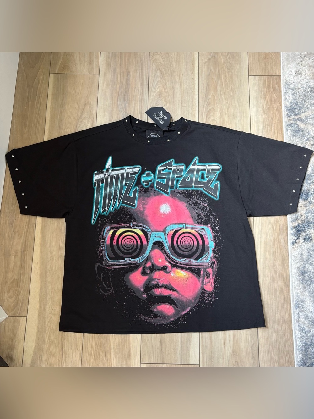 Time Space The Future Graphic Studded Tshirt Hell Star Men’s Size M NWT